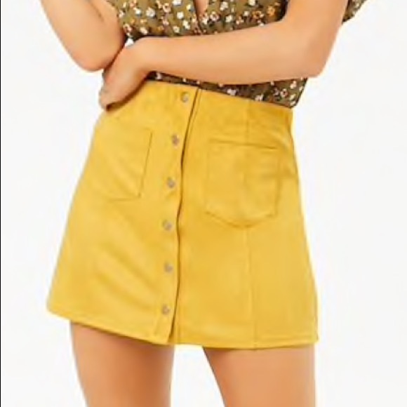 Yellow suede mini skirt Clearance